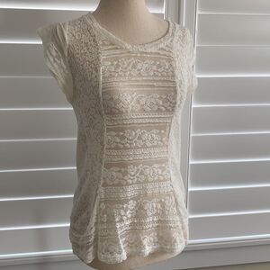 Lace white top size small